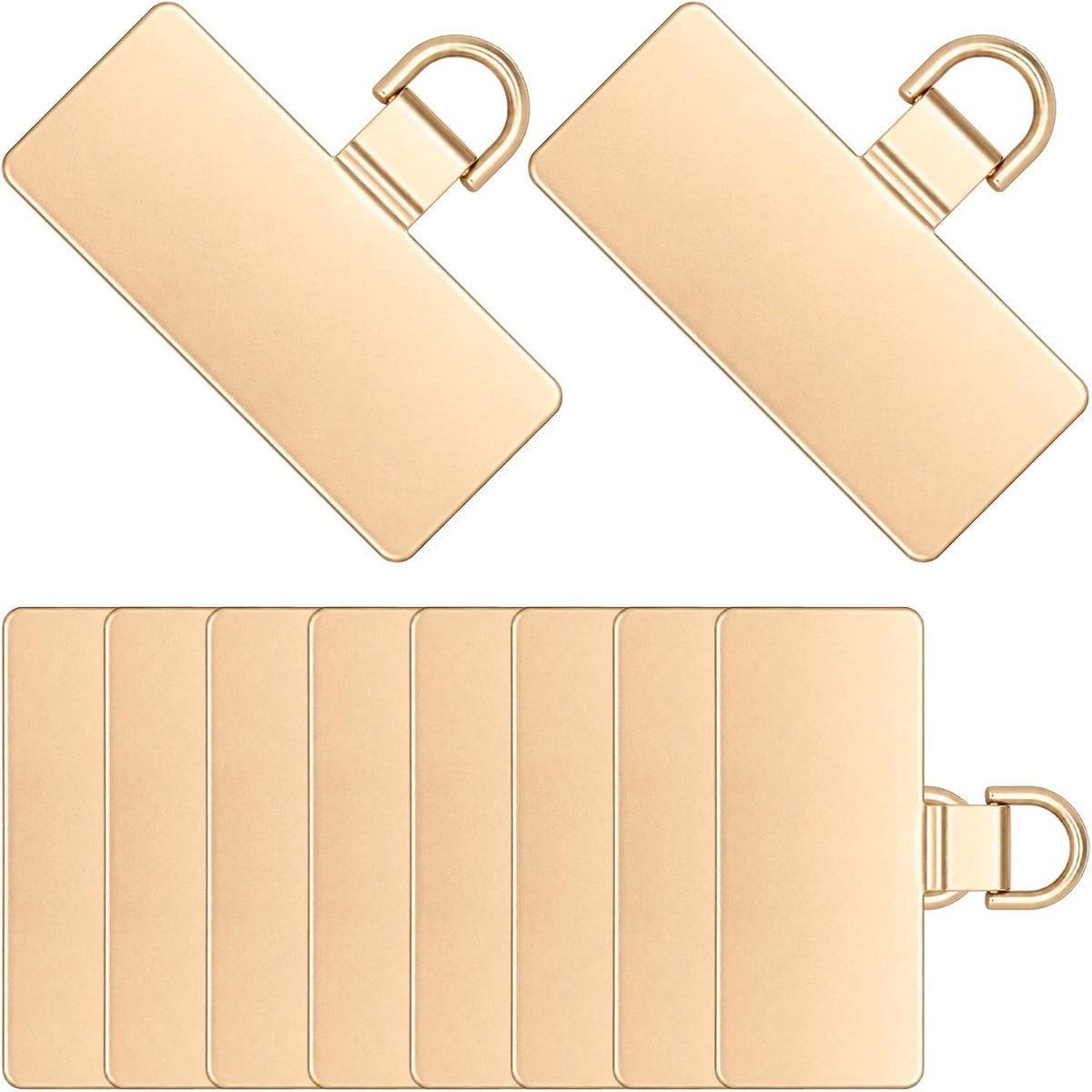 Thijox - Mobiele Telefoonbandhouder 10 Stuks - Universele Telefoonketting - Ultraduin Zinklegering - Gouden Telefoonclips voor Smartphone Bevestiging