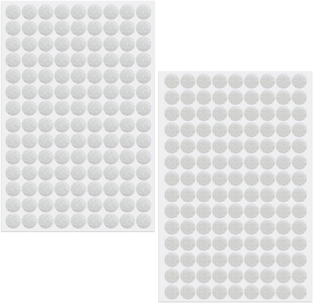 Thijox - 126 Paar Klittenband Coins Tapes 10mm Witte Dubbelzijdige Plakstrip voor Thuis, School, Kantoor - Sterk Hechtend en Beschadigingsvrij