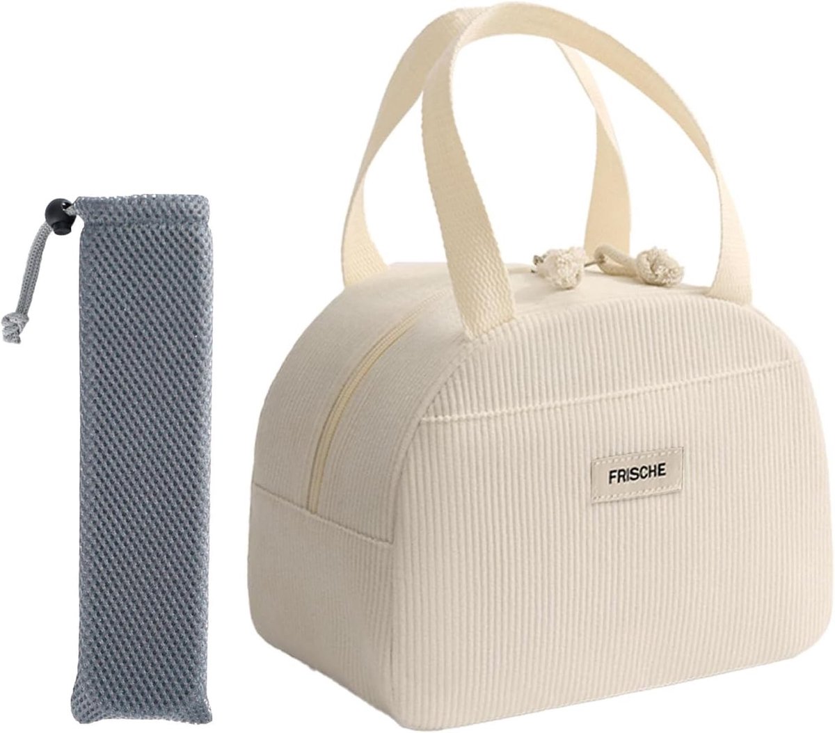 Isolerende Koeltas voor Lunch - Perfecte Lunchbox voor Vrouwen, Ideaal voor School, Werk en Picknicks - Off White