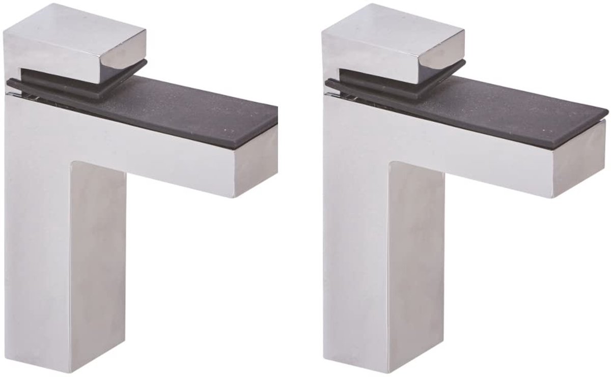 Dailygoods- Plankdrager L-vorm - Verchroomd Metaal - 2 Stuks - Max. Belasting 30 kg - Gesc