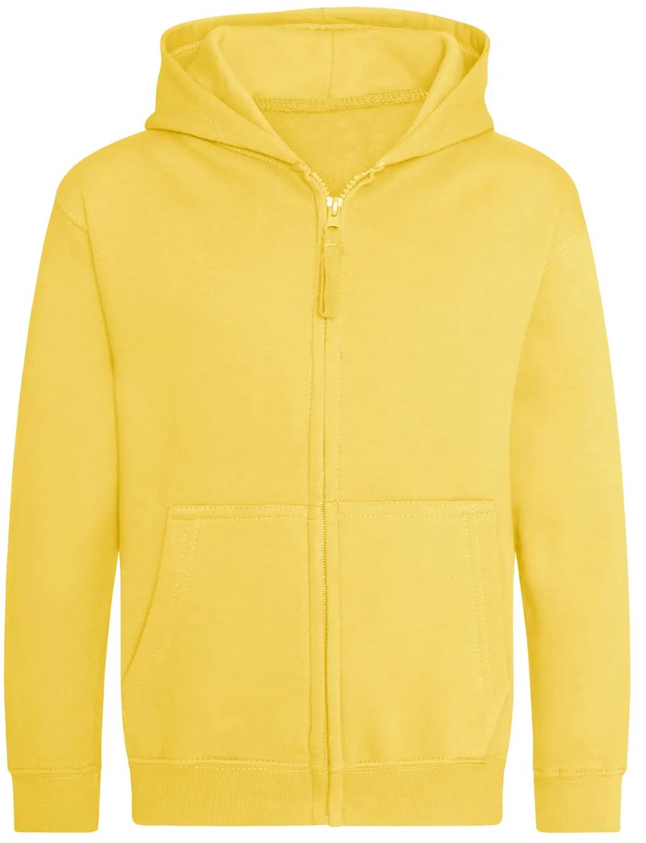 Kindercapuchon met volledige rits Just Hoods Zonnegeel
