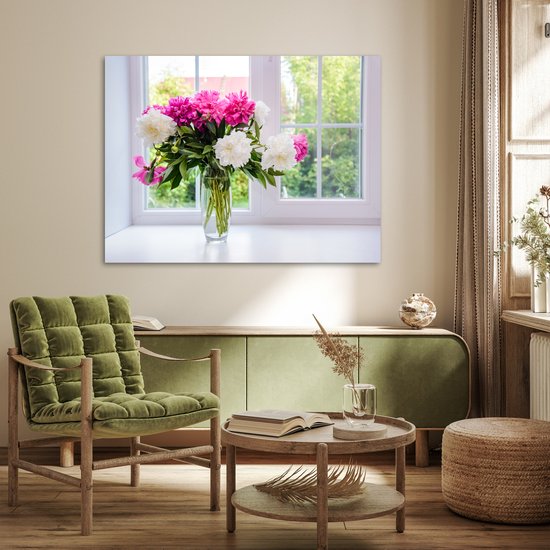 Affiche Fleurs - Pivoines - Vase - 120x90 cm
