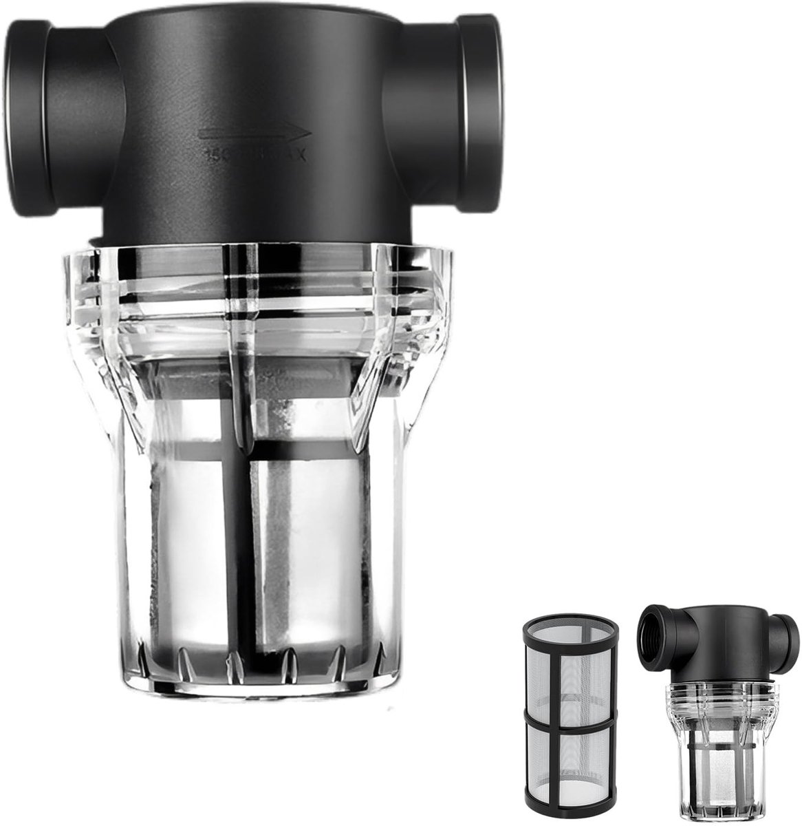 Dailygoods - Waterfilter met Hoge Doorstroming - 3/4 Inch Inline Zeeffilter met Roestvrijstalen Filter
