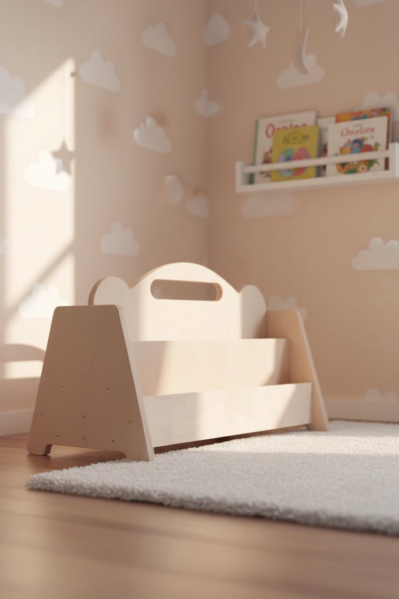 Montessori Houten Boekenkast Klein - Naturel Hout