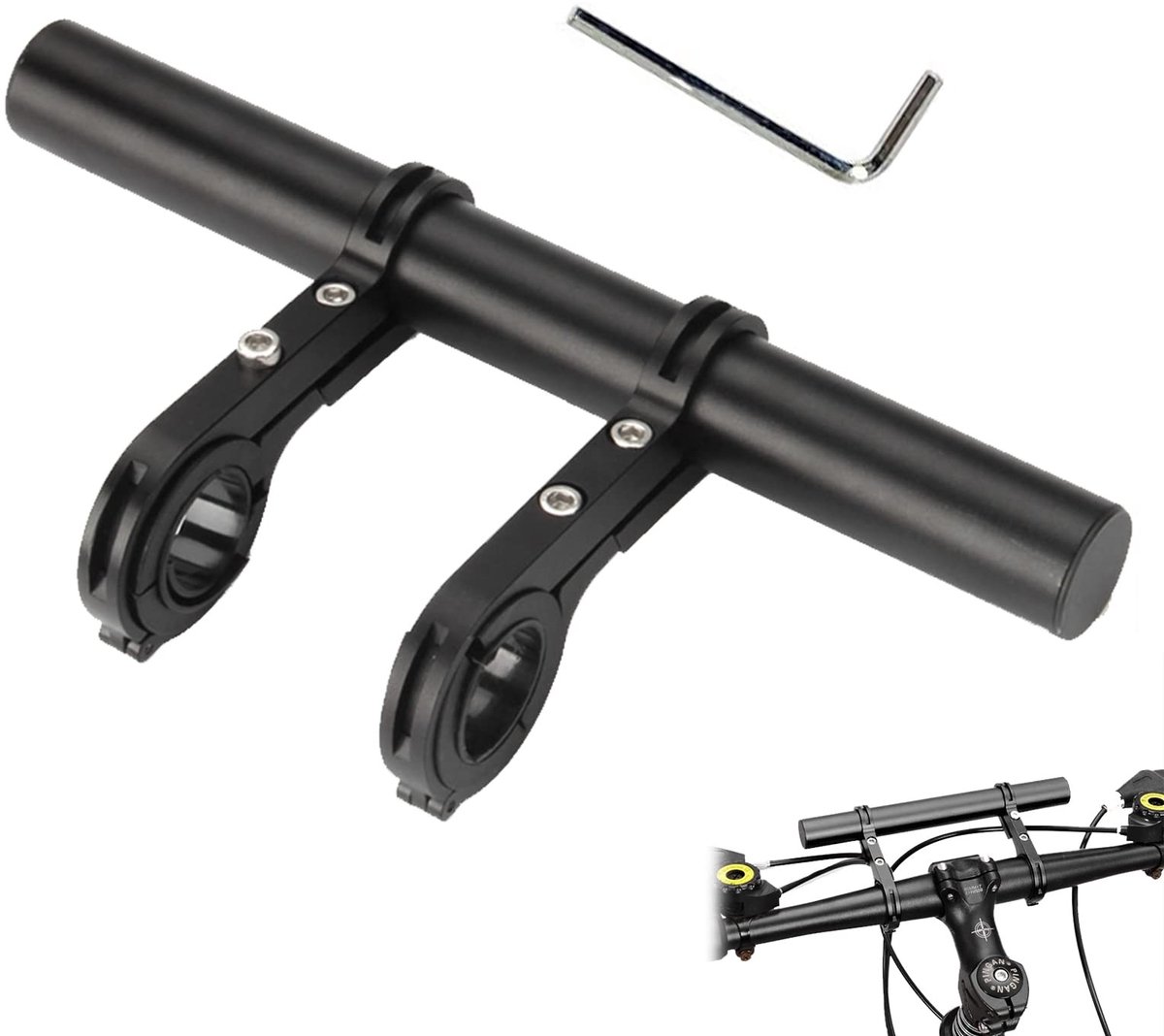 Dailygoods- Stuurverlenging 20 Cm - Aluminiumlegering - Stuurhouder - Fietsstuur Extender - Eenvoudig te installeren - Geschikt voor 25,4 mm en 31,8 mm sturen