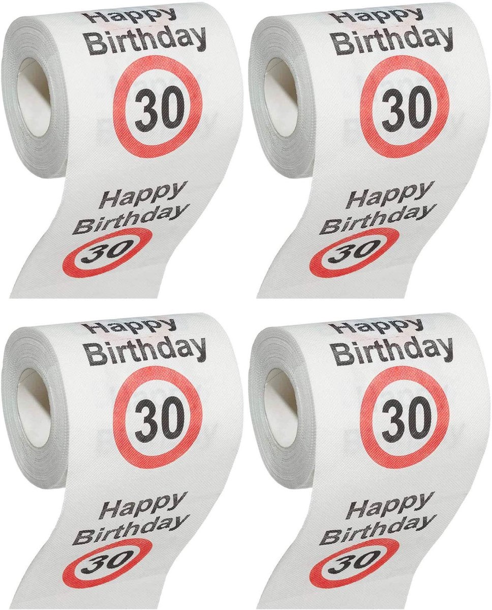 Dailygoods- Toiletpapier Grappig Cadeau - 2-laags - 20 m lang - 10 cm breed - Verjaardag - Decoratief met tekst 'Happy Birthday