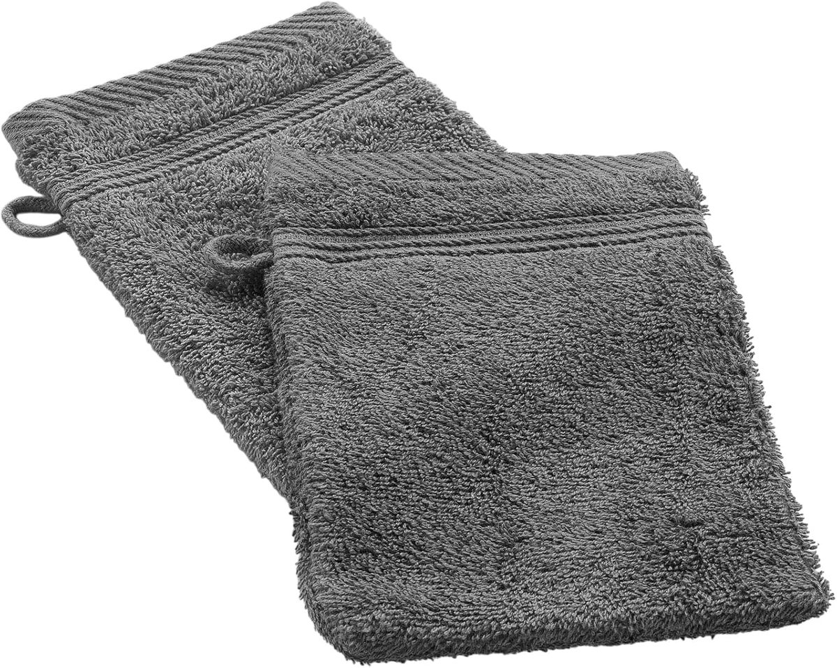 Washandjes, katoen, antraciet, 15 x 21 cm