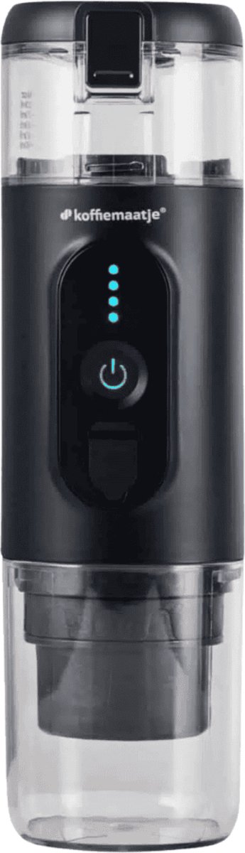 Koffiemaatje 125ml Draagbare Koffiemachine Zwart | 18 Bar | Oplaadbaar | Verwarmt Water | Nespresso Compatible Cups & Gemalen Koffie | USB Oplaadbaar | 12V & 220V | Espresso | Lungo | Ristretto | Geïntegreerd Kopje