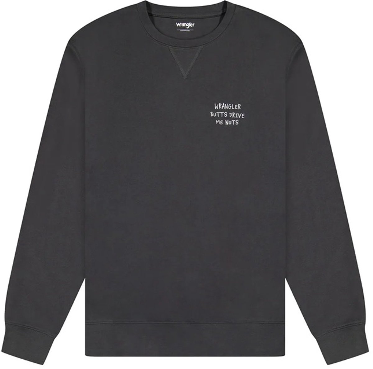 Wrangler EMBROIDERY CREW FADED M Zwart