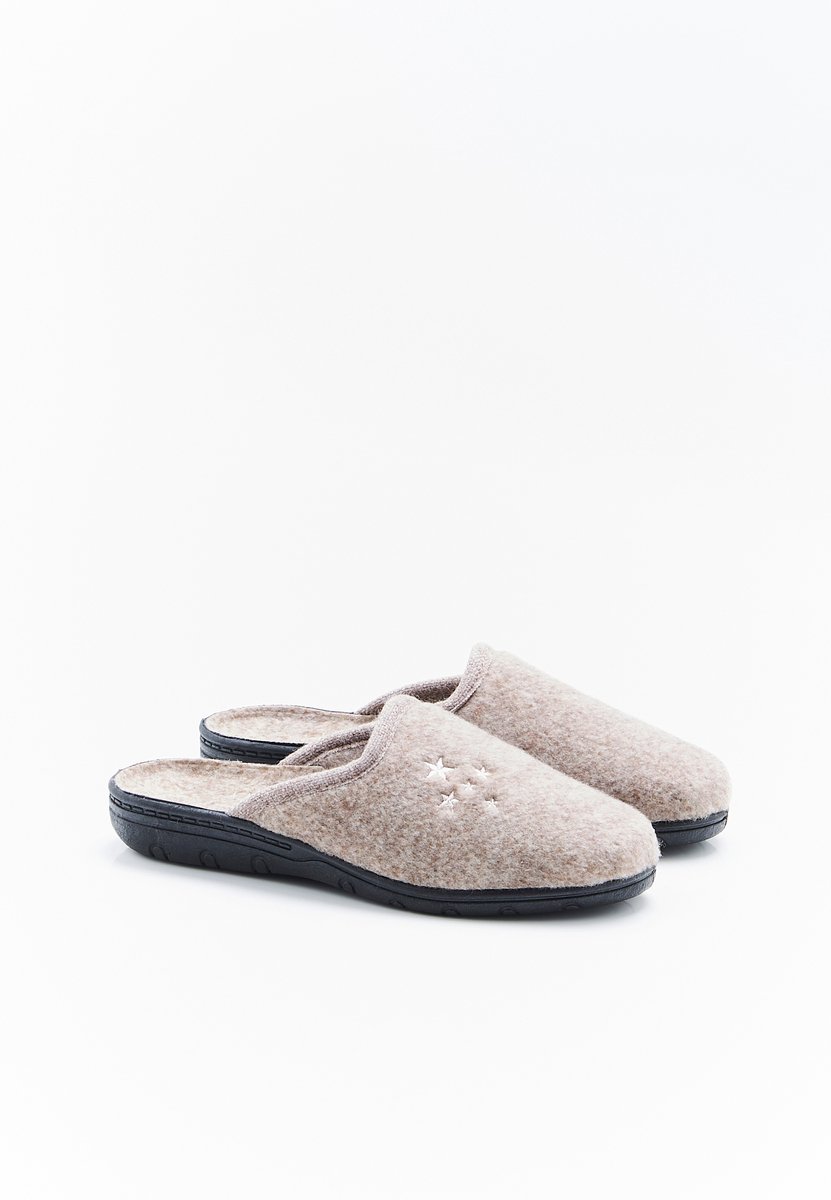 Damart - Muiltjes met viltlook - Dames - Bruin - 40