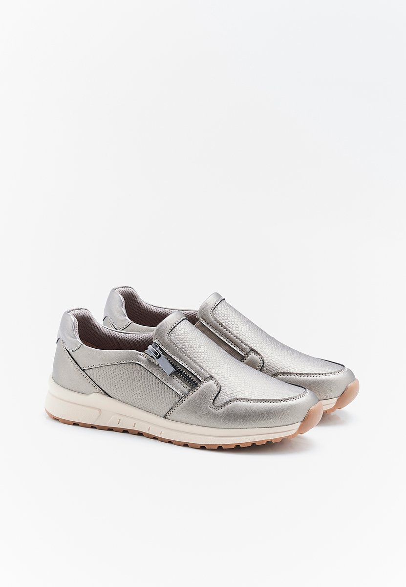 Damart - Amortyl sneakers met rits en elastiek - Dames - Grijs - 36