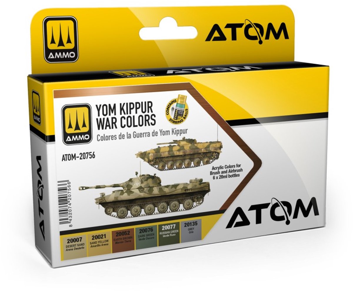 AMMO by Mig Jimenez Hobbyverf Acrylverf - MIG 20756 ATOM - Yom Kippur Oorlog Kleurenset - Acryl Set 6x20ml Verf set - 6x 20 ml