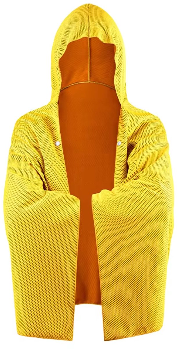 Badhanddoek met Capuchon – Koelende en Superabsorberende Oversized Handdoek, 4-in-1 Strandhanddoek voor Zwembad, Zwemmen en Reizen - Geel