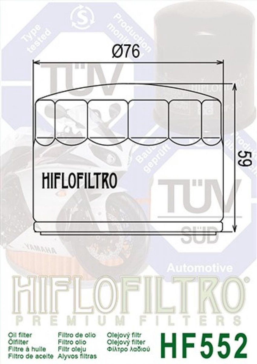 Filtre à huile Hiflofiltro pour Moto Moto Guzzi 1000 California Ii 1982 à 1986 Neuf