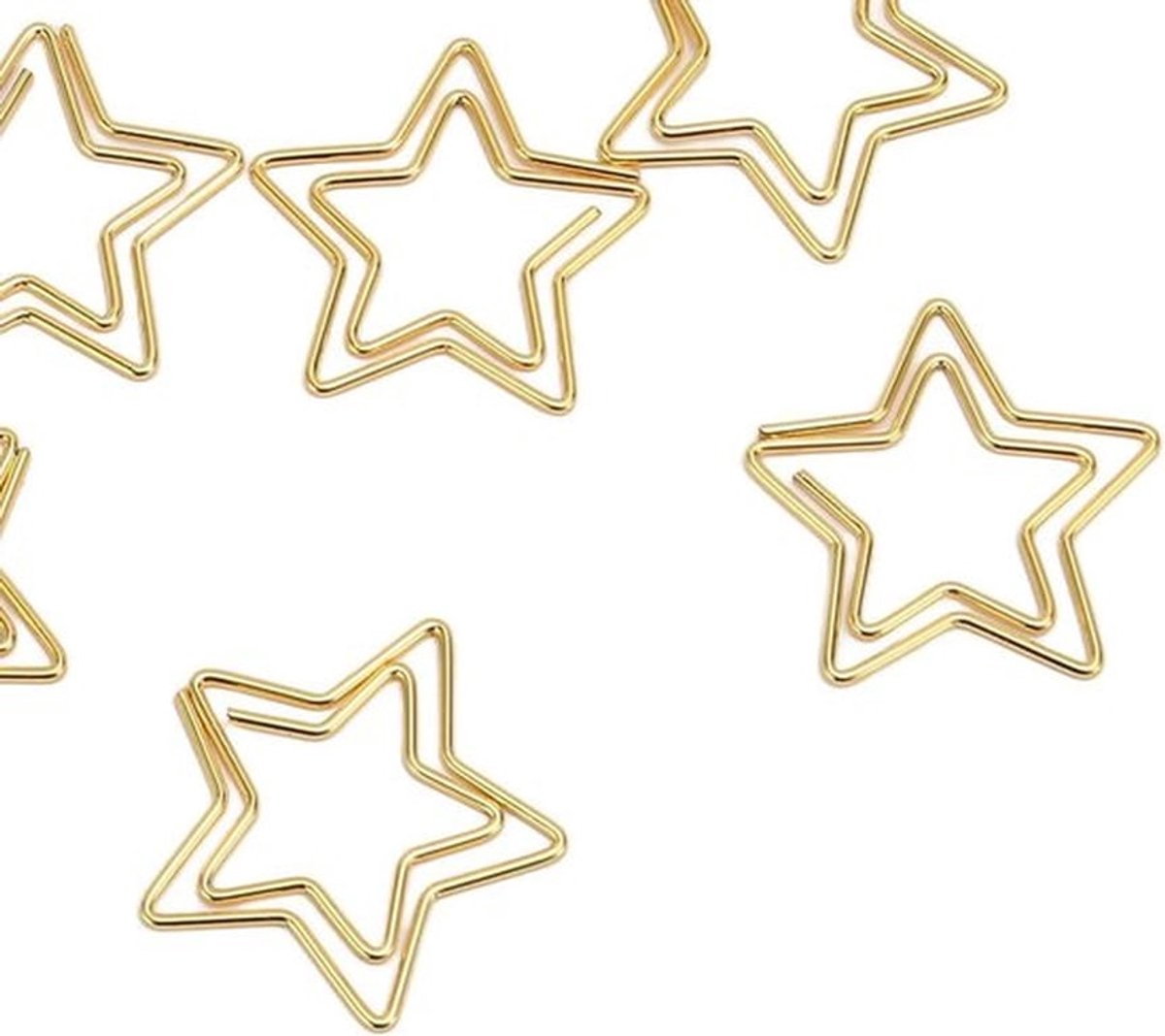 -Papierclips - Ster - Gouden - 100 Stuks - Kleine - Ideaal voor Kantoorschool - Geschikt voor Documentclassificatie
