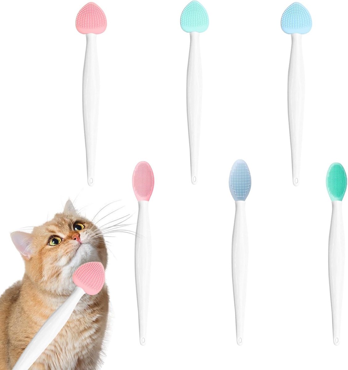 Zachte stoomborstel voor katten - Zwart - Siliconen Dubbelzijdige Kinborstel - Voor Kattenverzorging en Massage