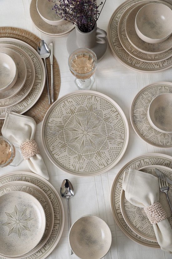 Keramika Serviesset - Groundlace - 24 delig - 6 persoons - Stoneware — afbeelding 2