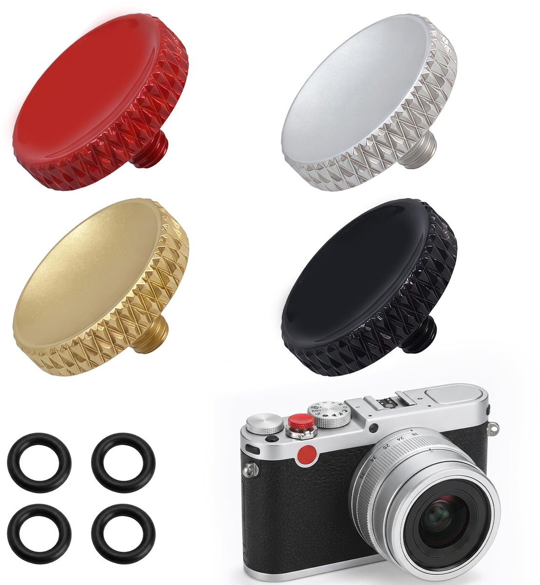 Solidchoice - Set van 4 Zachte Sluitknoppen voor Camera's