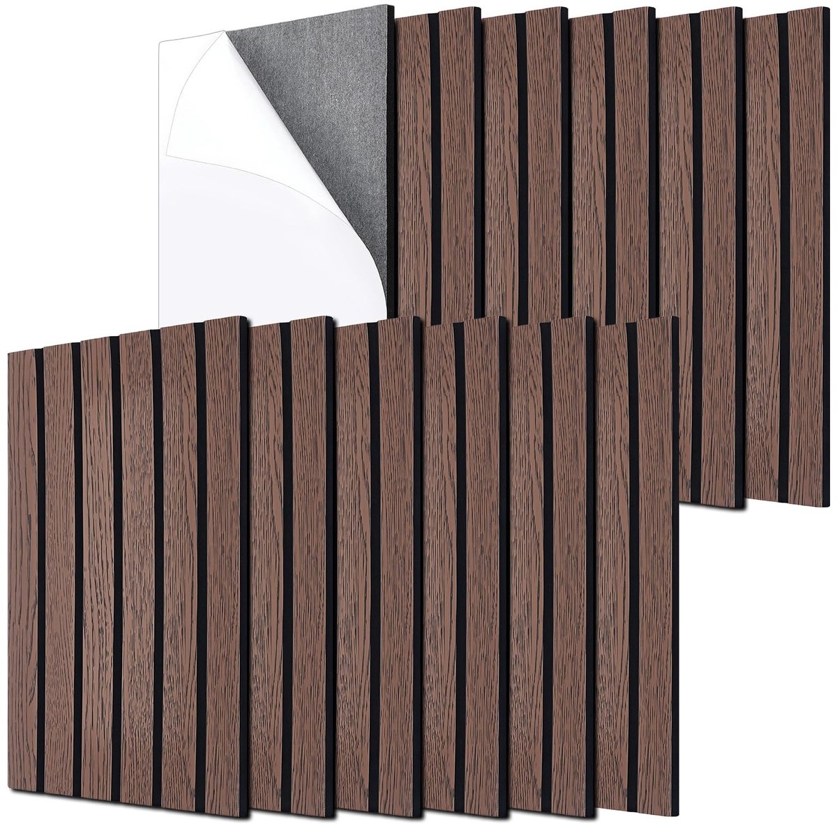 Solidchoice - Set van 12 Zelfklevende Akoestische Panelen, 3D Wandtegels 40 x 30 cm