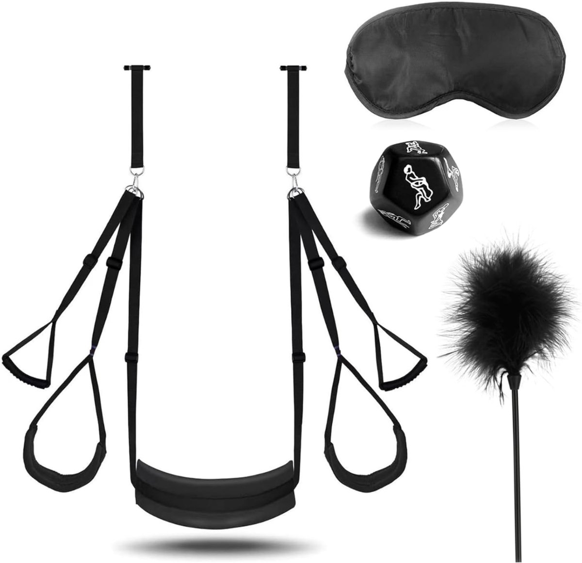 QUOVO® Sex Schommel - Sex Swing Extra Stevig – Seksschommel – Seksspeeltjes voor Koppel – Seks Schommel BDSM – Erotiek Toys - Sex Sling – Love Swing – Discreet Verpakt - Zwart