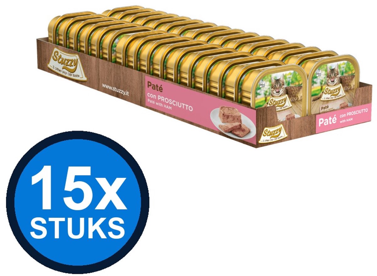 64x Stuzzy - Kat Paté Ham - Kattenvoer Natvoer - 100g