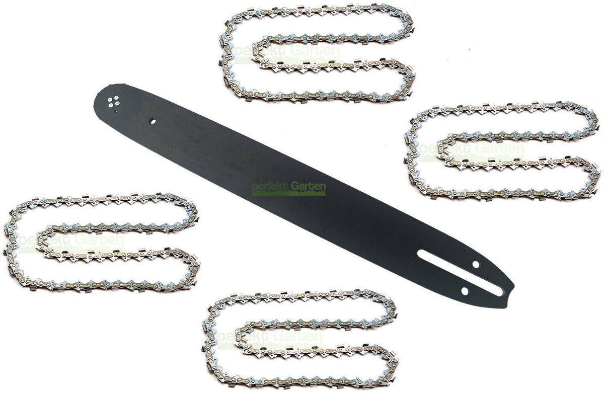 40 cm / 1,3 mm / 3/8" / 56 DL-zaagblad + 4 kettingen voor Top Craft KSI 2100 / Güde KS 402 P