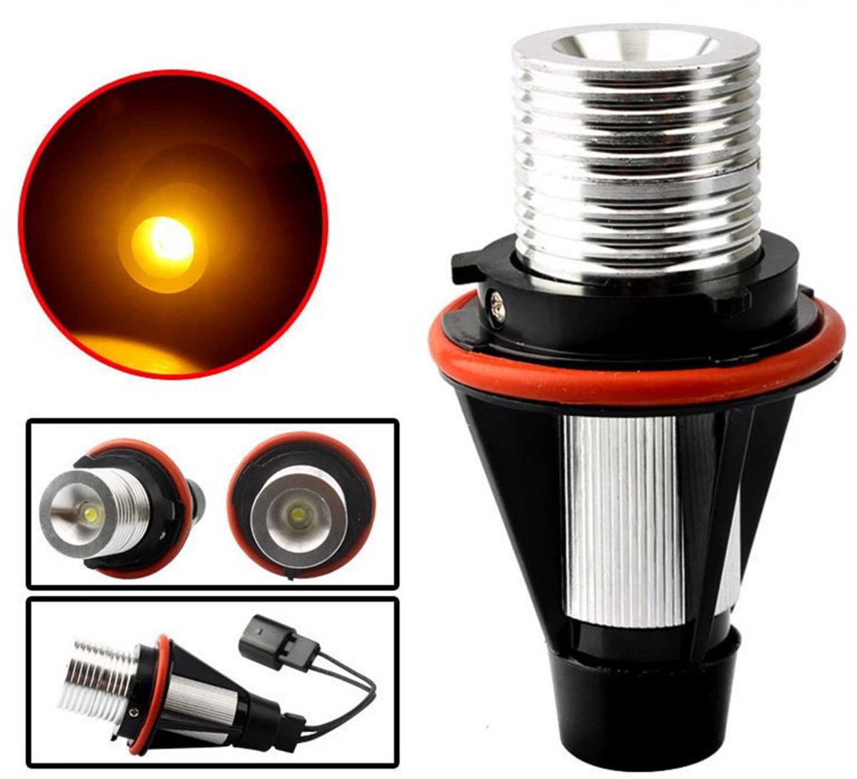 BMW LED Angel Eye Lampenset voor E60, E39, E53, E61, E63, E64, E65, E87 - 5W - Geel Licht - 2 stuks