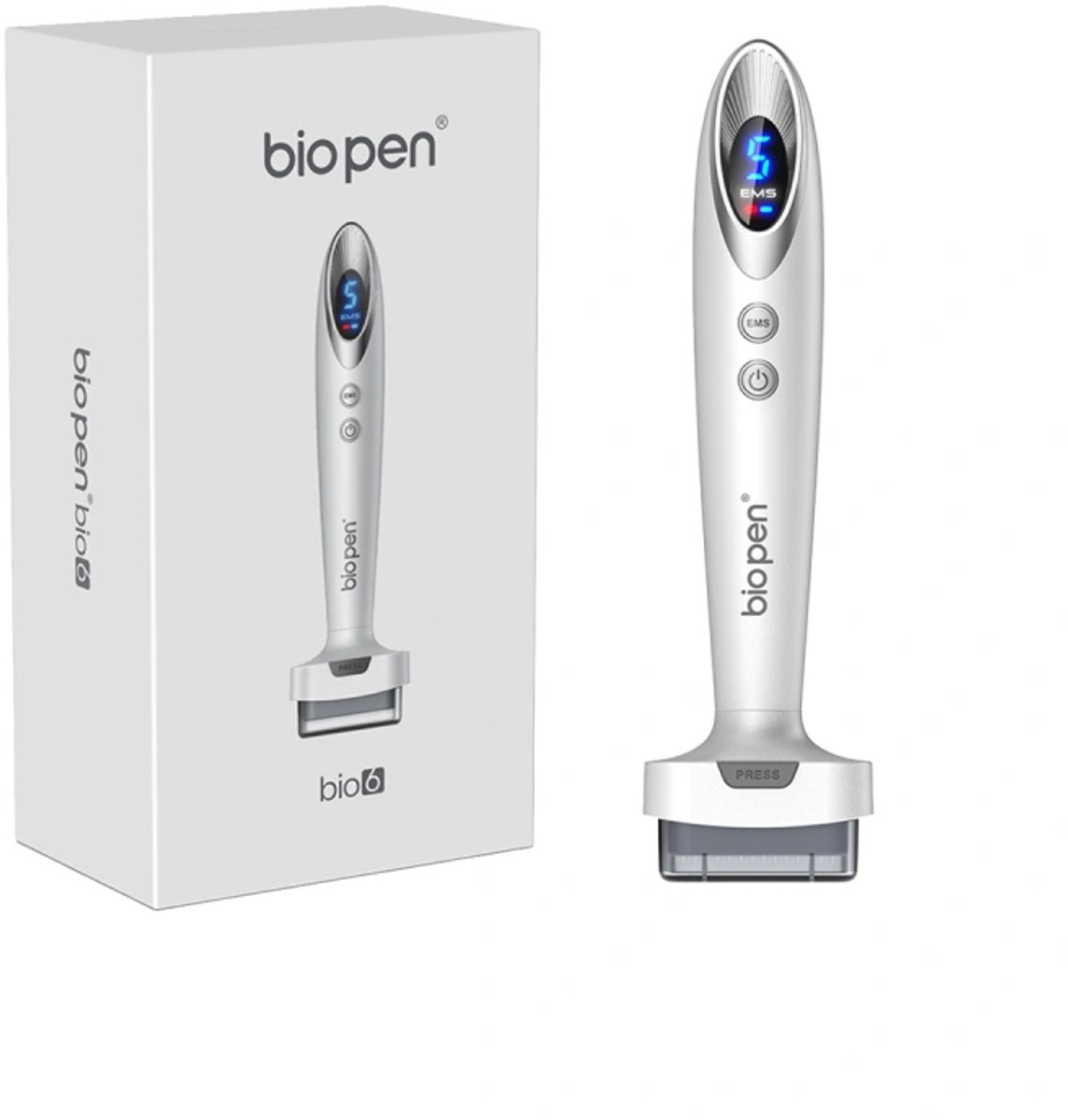 BioPen bio6 / 4-in-1 microneedling-apparaat voor gezicht en hoofdhuid, wit