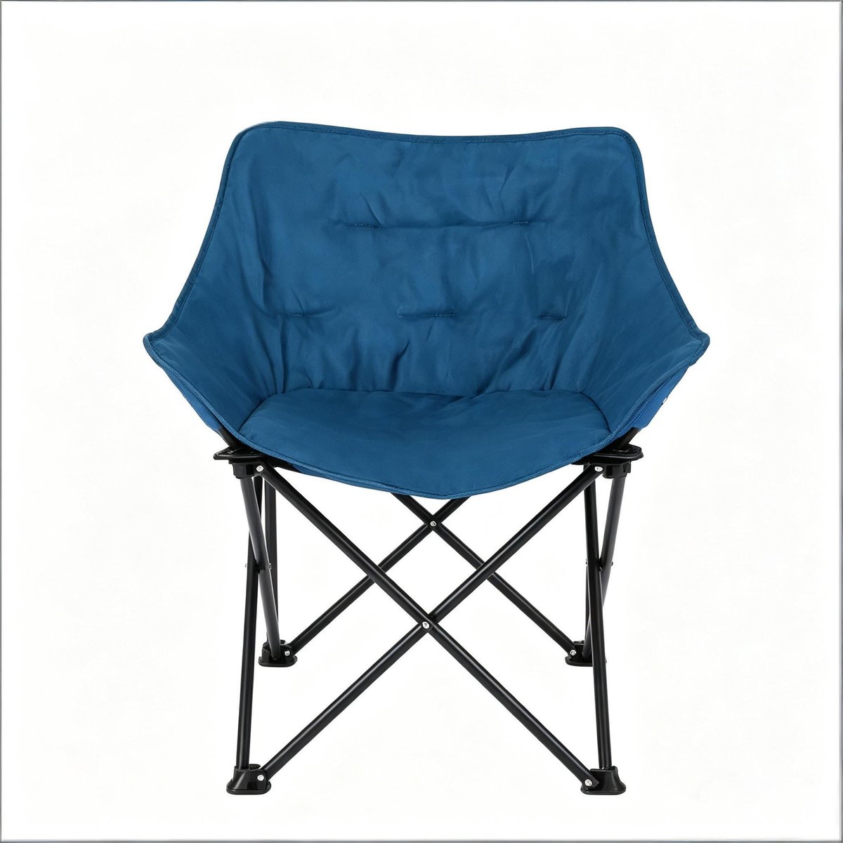 Campingstoel met zacht kussen - vissersstoel - suede en Oxford stof kussen - blauw