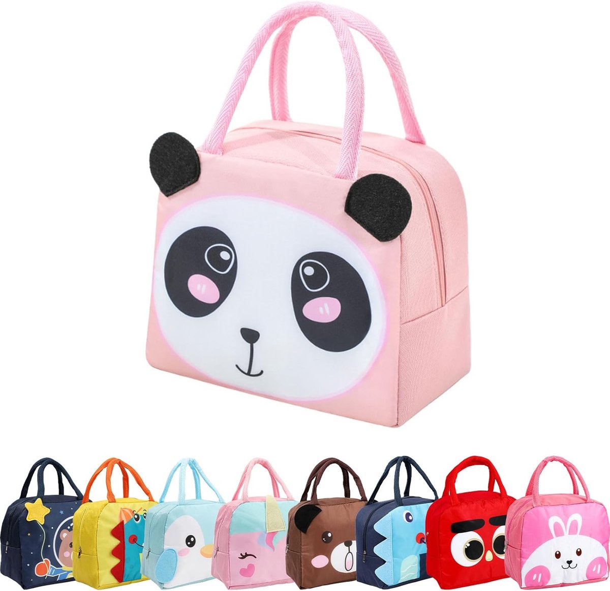 Kinderlunchtas voor meisjes, jongens, studenten, herbruikbare cartoon geïsoleerde lunchtas, kleine opvouwbare waterdichte lunchtassen voor reizen, picknick, school