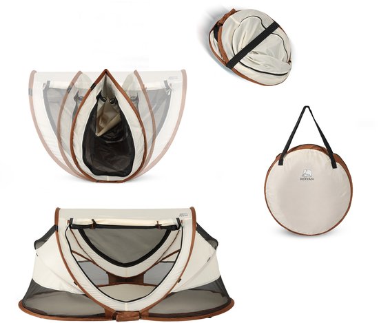Deryan Peuter Luxe Pop-Up Campingbedje - Reisbedje met Matras - Sand van Deryan — afbeelding 4