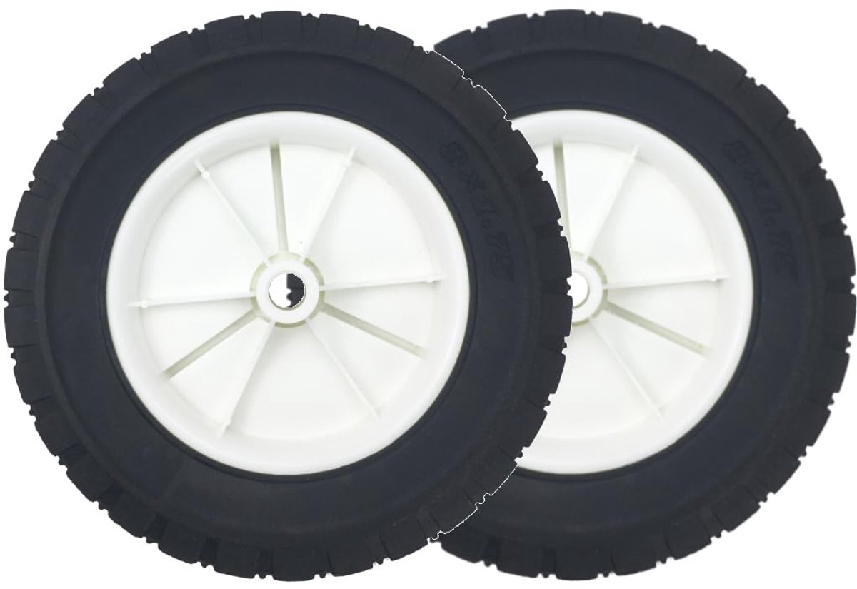 Rubberen loopwiel voor grasmaaier, wagen, luchtcompressor, grastrekker, vervangend rolmaaierwiel, vervangingsonderdelen, asgatdiameter 12,7mm (2, 200mm)