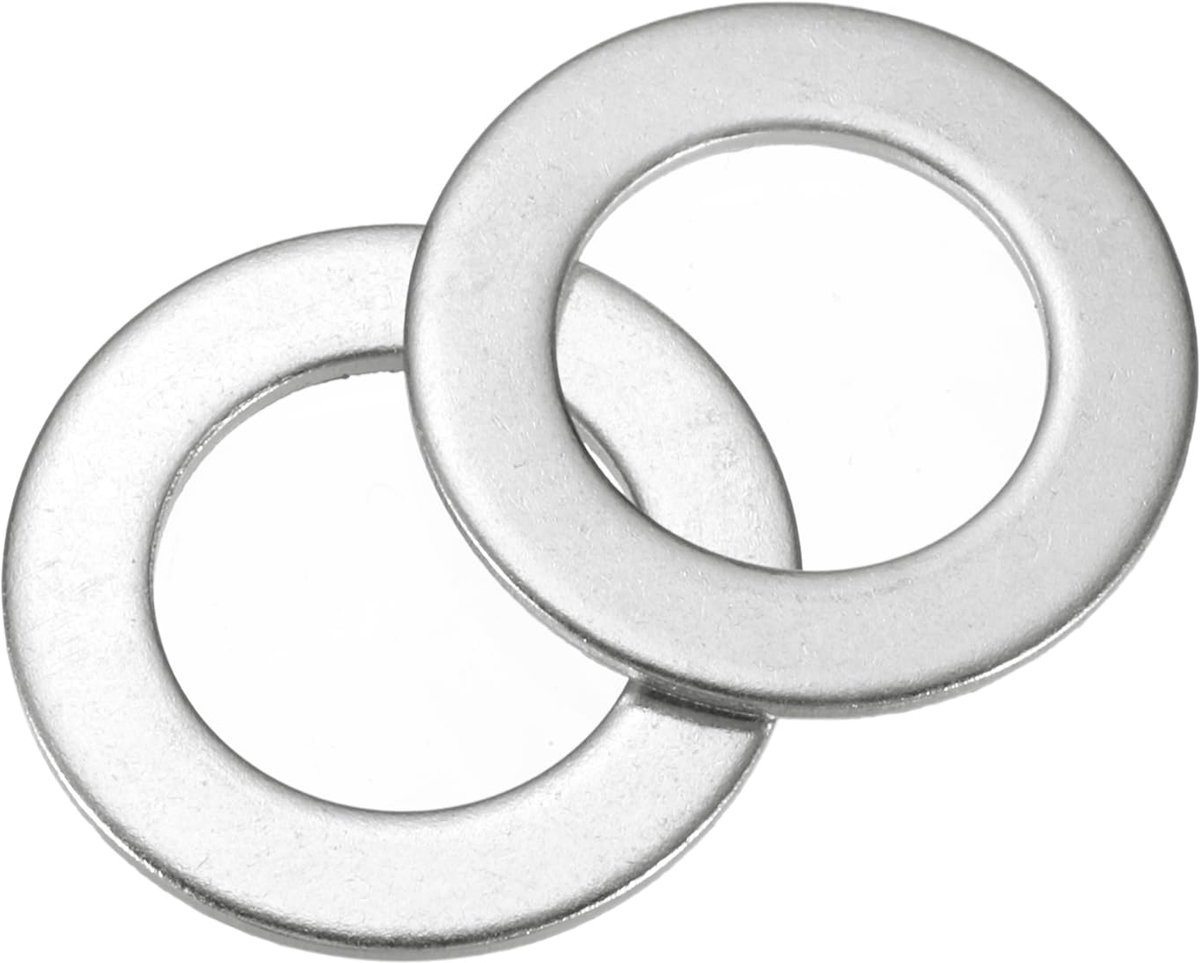 60 stuks Ronde sluitringen M14 x 20 x 1 mm, 304 roestvrij staal dichte schijven zilver bijlagschijven set, O-ring platte afdichtringen voor schroeven, moeren, draadbouten