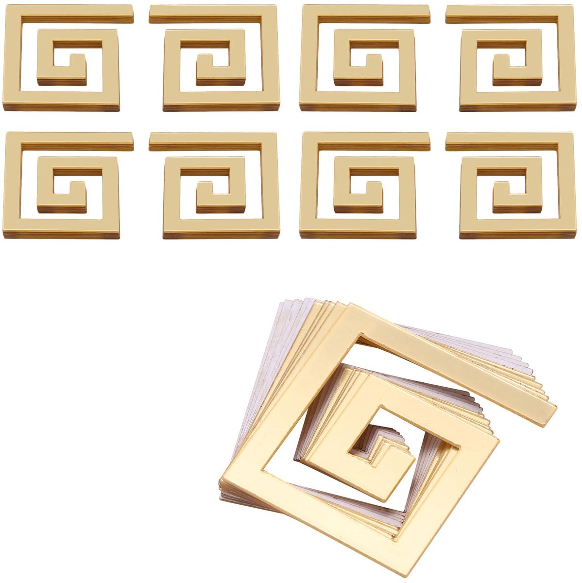 60 Stuks Wall Stickers, Tile Stickers, Mirror Wall Decor, Oudkleurige Muursticker voor Woonkamer, Slaapkamer, Keuken