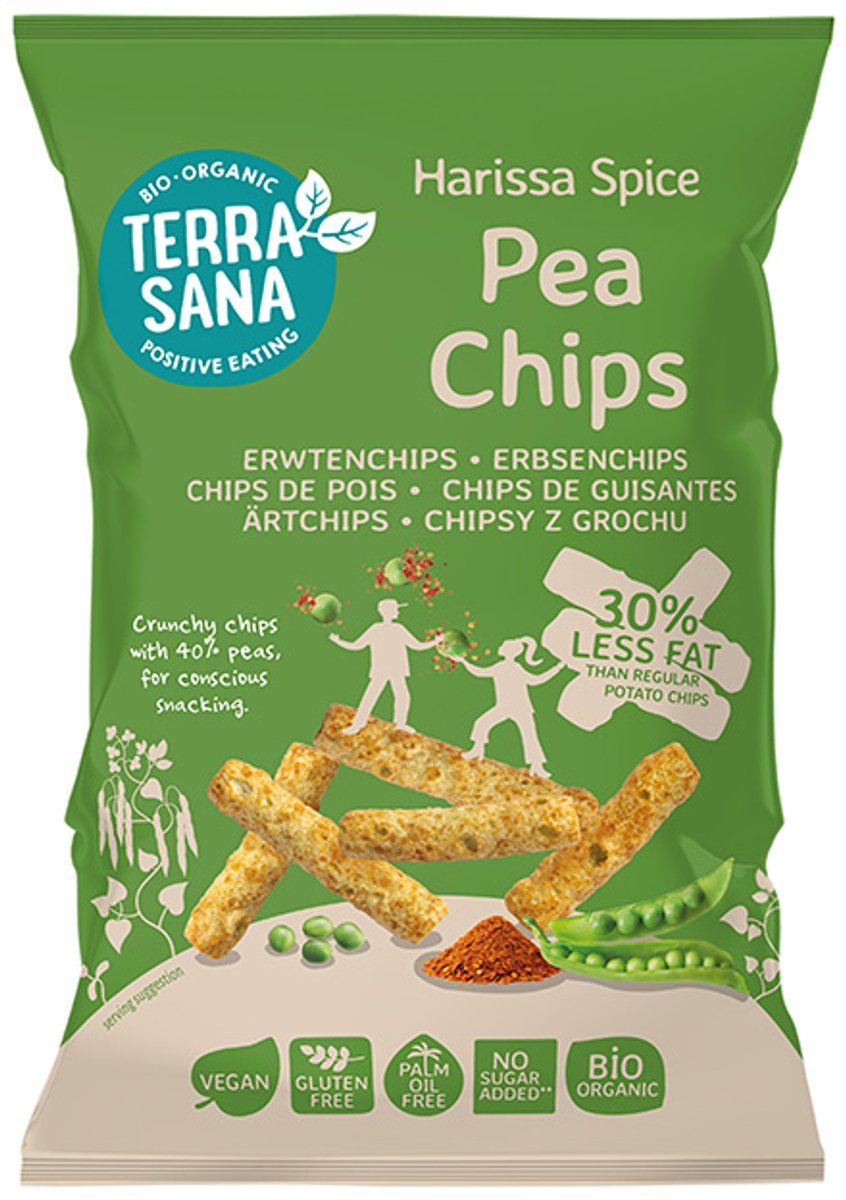 TerraSana Harissa Spice Pea Chips 75GR