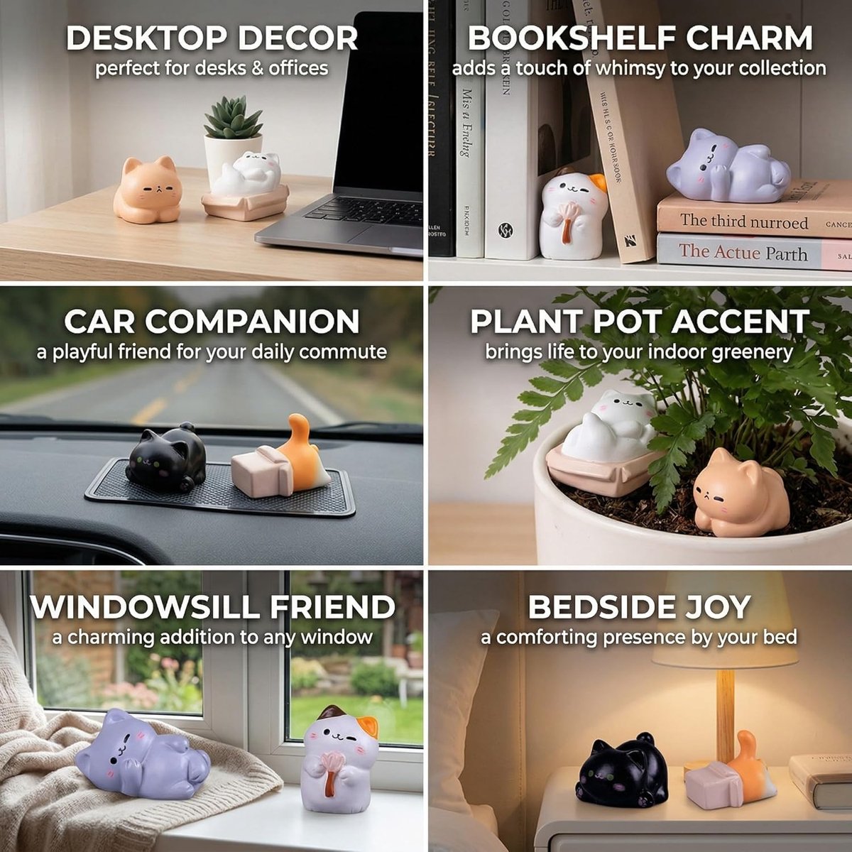 6 stuks mini-figuren katten, realistische sluikkatten, kinderspeelgoed, decoratie voor thuis, landschappen, feestgeschenken, cadeau-ideeën