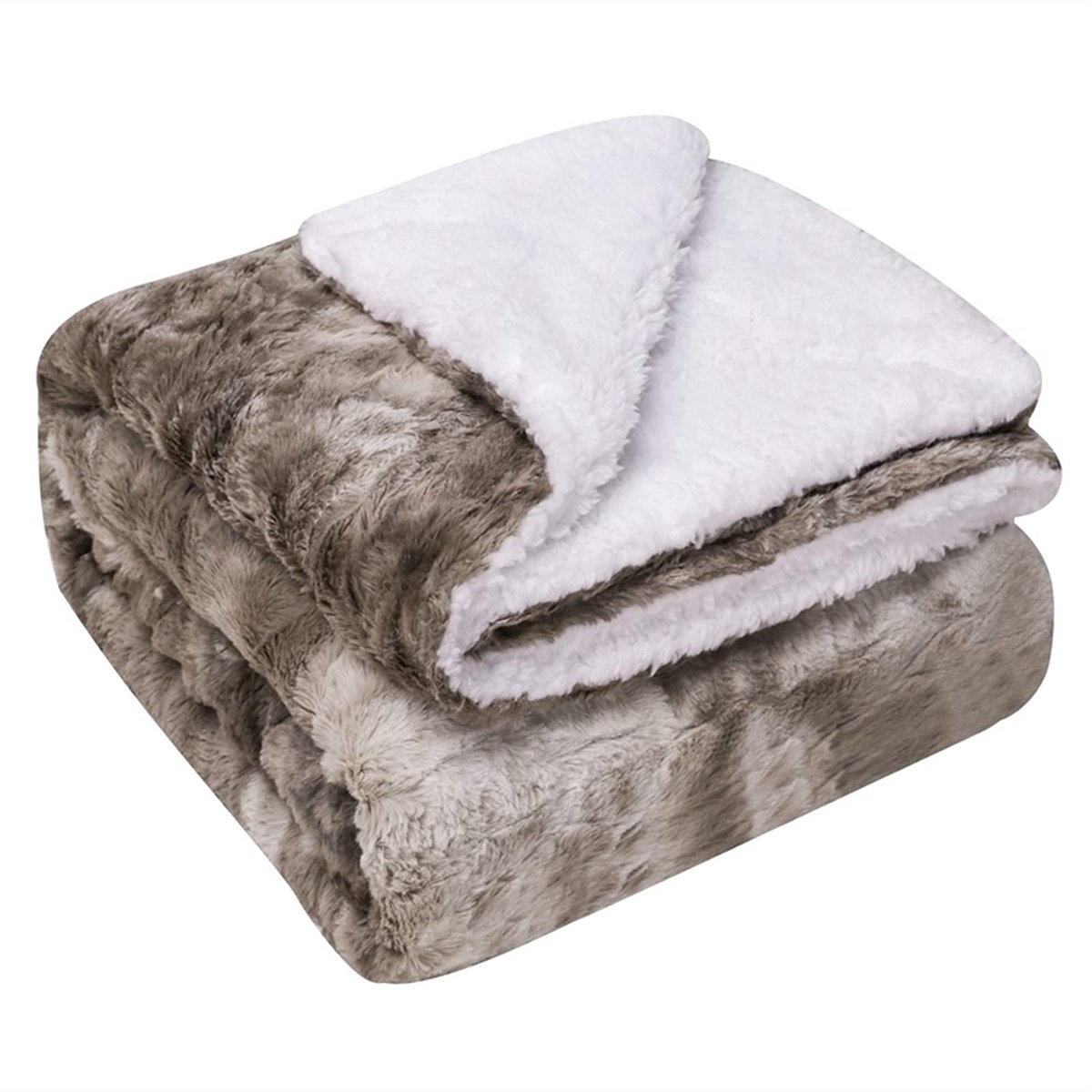 Thicken Pluche Home Bedding Warmer Winter Dekens Plaid Fleece Bedsprei Zachte deken (Color : C)