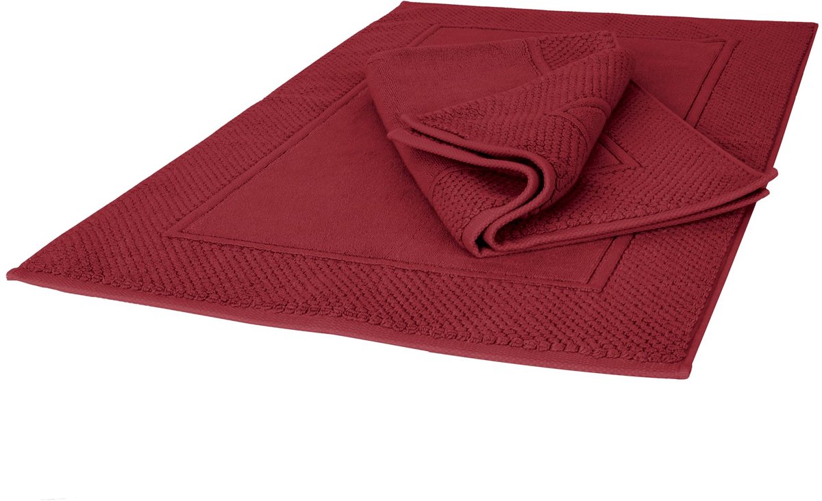 Badmatten 50 x 80 cm - 100% extra zacht katoen - collectie Let's Color! (Rood)
