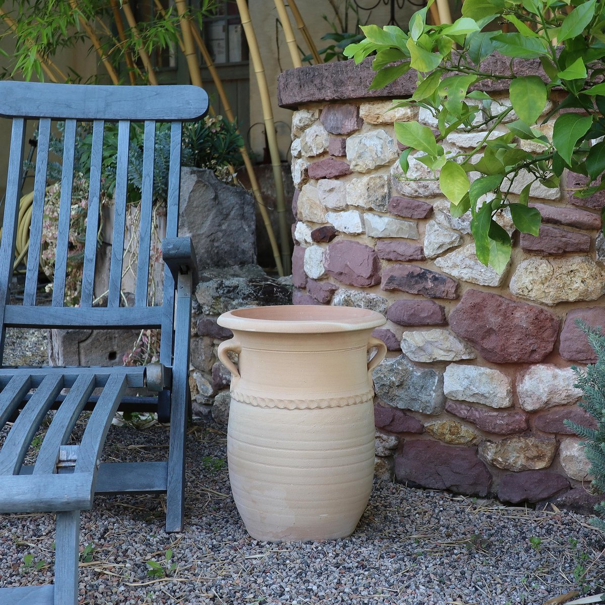 | handgemaakte vorstbestendige terracotta plantenamfoor met hengsels | 40 cm | decoratieve plantenbak voor planten