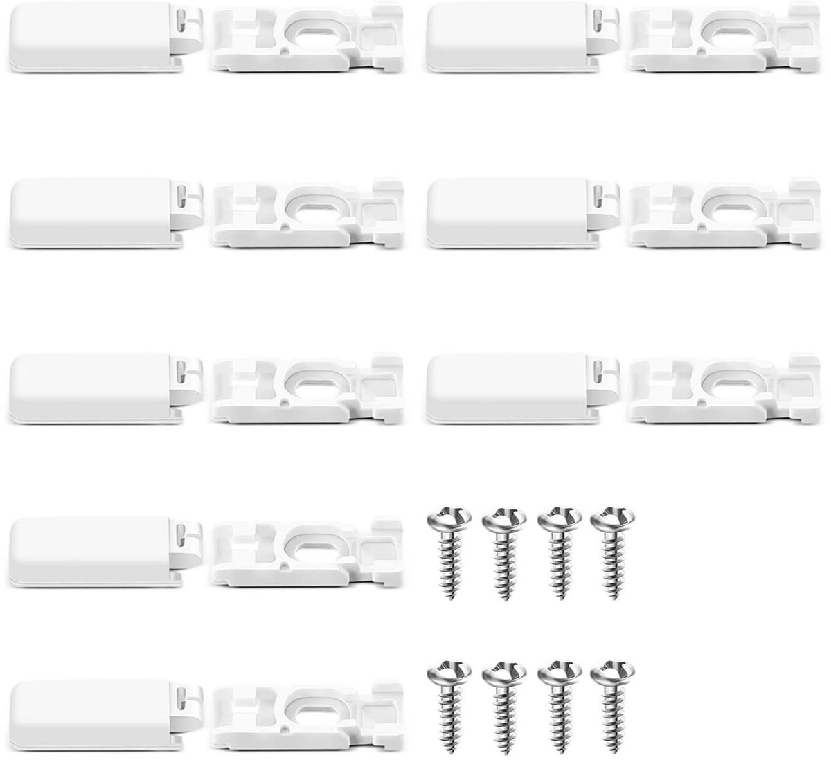 Dailygoods- Klembeugels 8-delige set - Universele Klembeugels - Plissé Gordijnen - Zelfklevende Achterkant - Duurzaam Kunststof - Compact Ontwerp