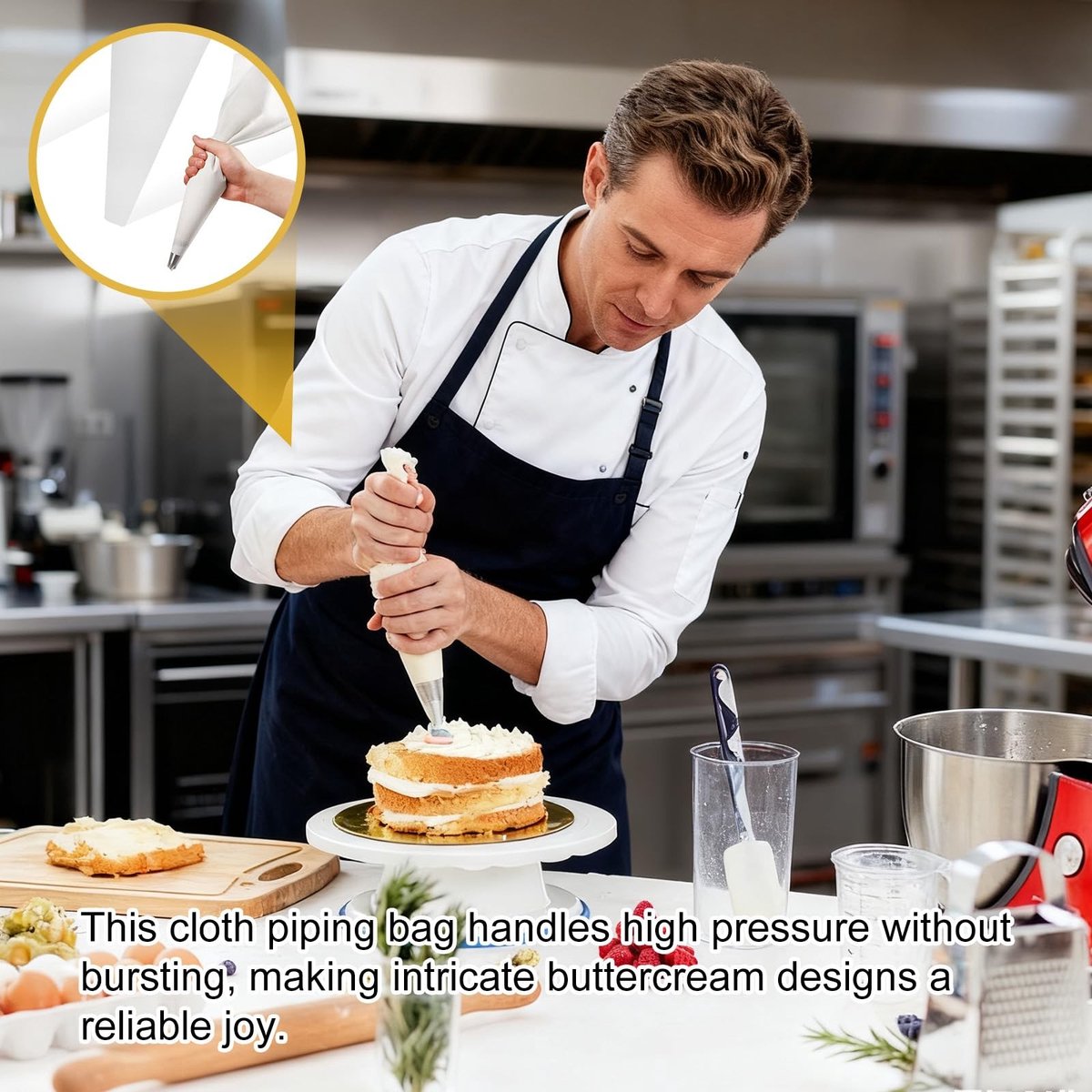 Dailygoods- Spuitzak Set - 4 Herbruikbare Maten - Taartdecoratie - Antislip - Voedselveilig - Stevig Siliconen - Ideaal voor Bakken - Bakspuitzak