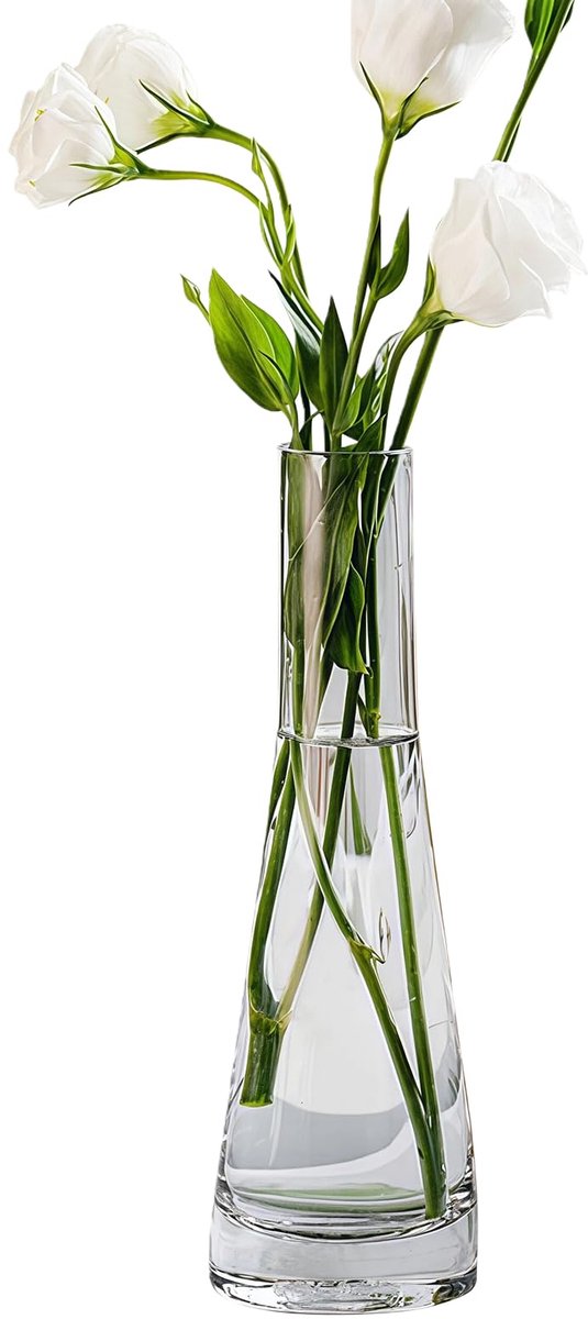 Vaas helder kleine decoratieve bloem vaas enkele steel vaas fles voor centerpieces bruiloft feest thuis tafel decor (grijs)