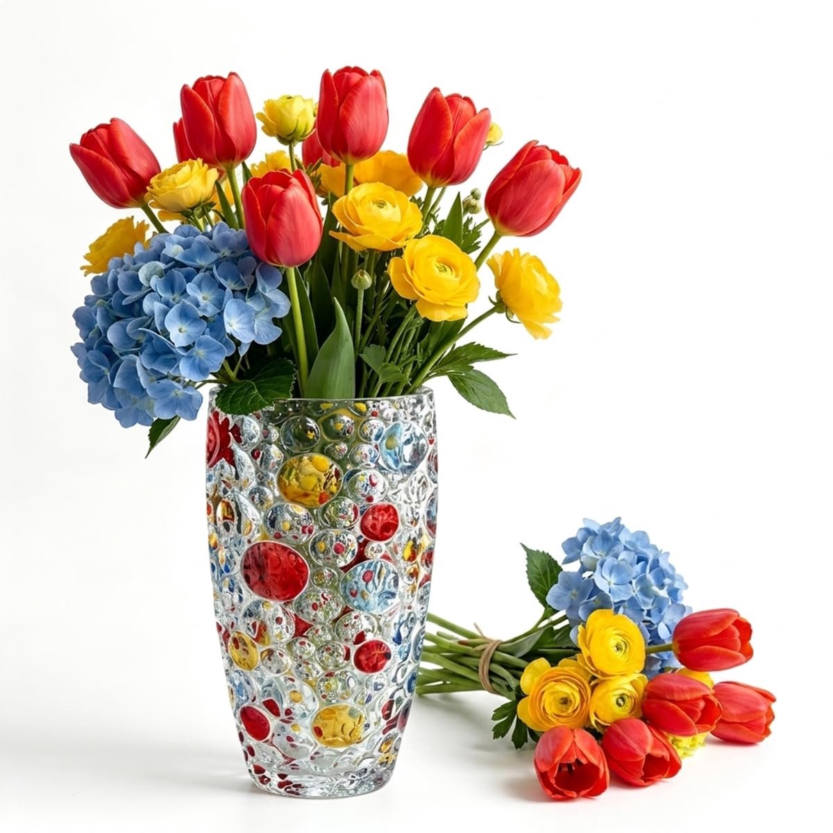 Vaas 25x12cm kristallen vaas grote amberkleurige bloemenvaas Glazen vazen voor bloemen moderne glazen vaas voor woonkamer, badkamer, eettafel, kantoor, bruiloft