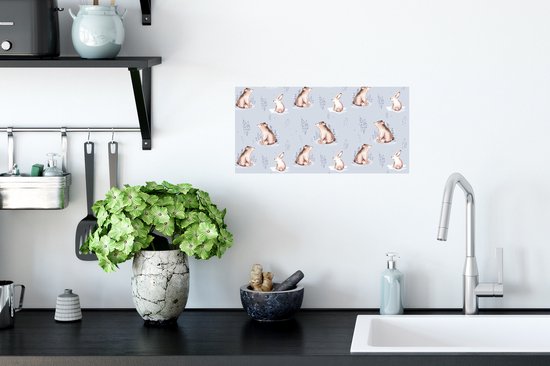Stickers Stickers muraux - Hiver - Ours - Lapin - Motifs - 40x20 cm - Feuille adhésive