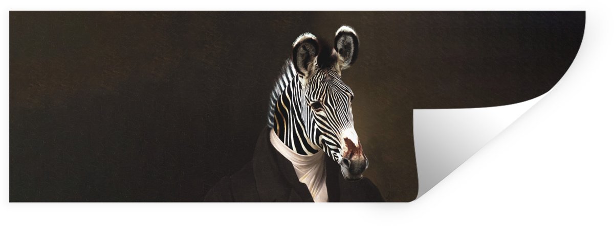 Muurstickers - Sticker Folie - Schilderij - Zebra - Oude meesters - 60x20 cm - Plakfolie -