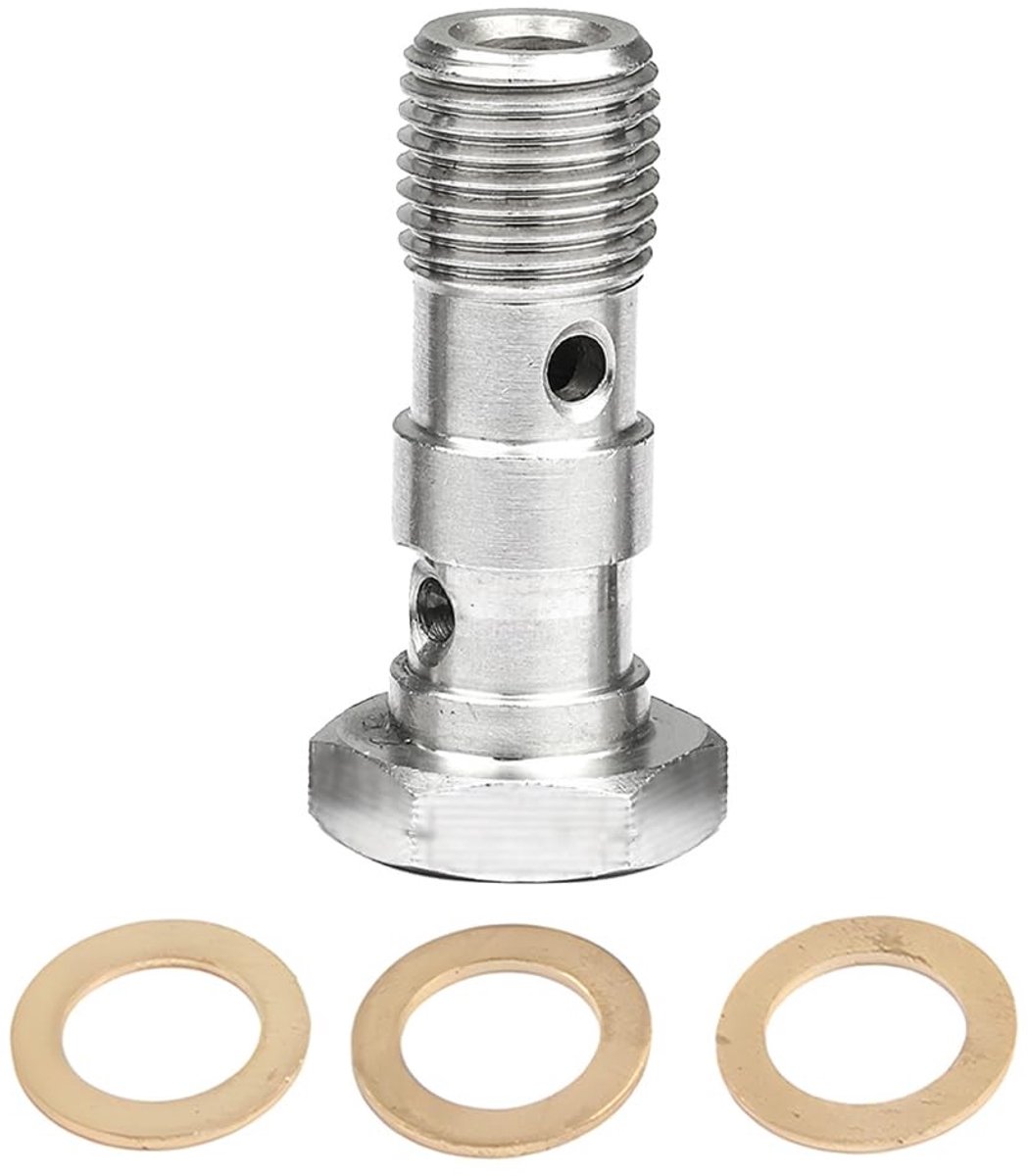 Dailygoods - Metrische schroefdraad remkoppeling - Turbo-schroefdraad aansluiting - Roestvrij staal - Universeel - Motorfiets remvloeistof adapter - M10
