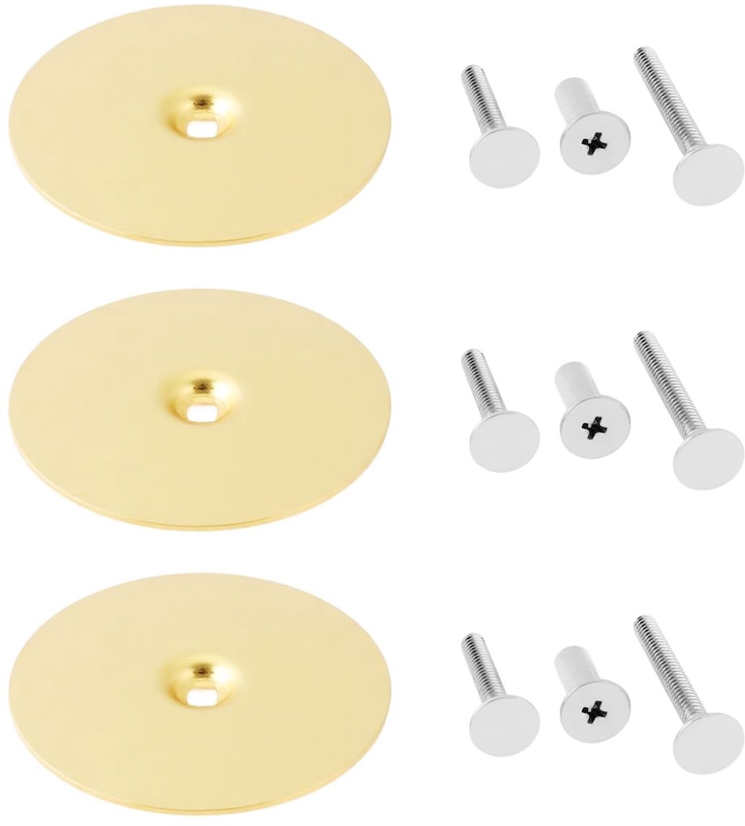 Dailygoods - Set van 3 Deurgat Afdekkappen met Schroeven Goud