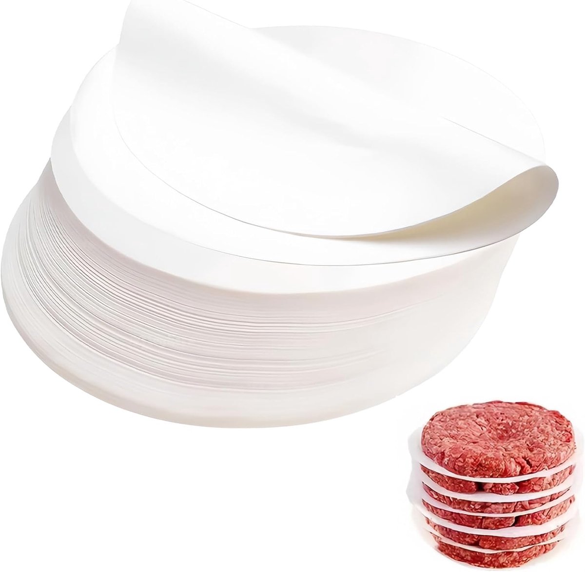 rond 11cm 500 stuks – bakpapier voor hamburgerpers, diepvries en oven, anti-aanbak vetvrij papier voor keukenopslag en bakken