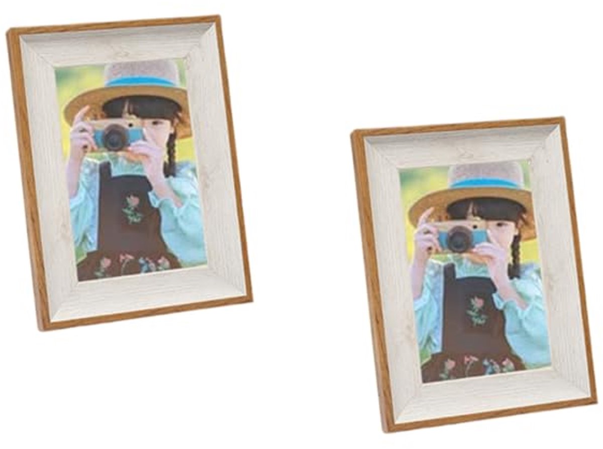 Fotolijsten rustieke retro fotolijst met verwijderbaar kussen Show Picture 3,3 x 4,8 inch voor tafelblad display en wandmontage fotolijst, walnoot