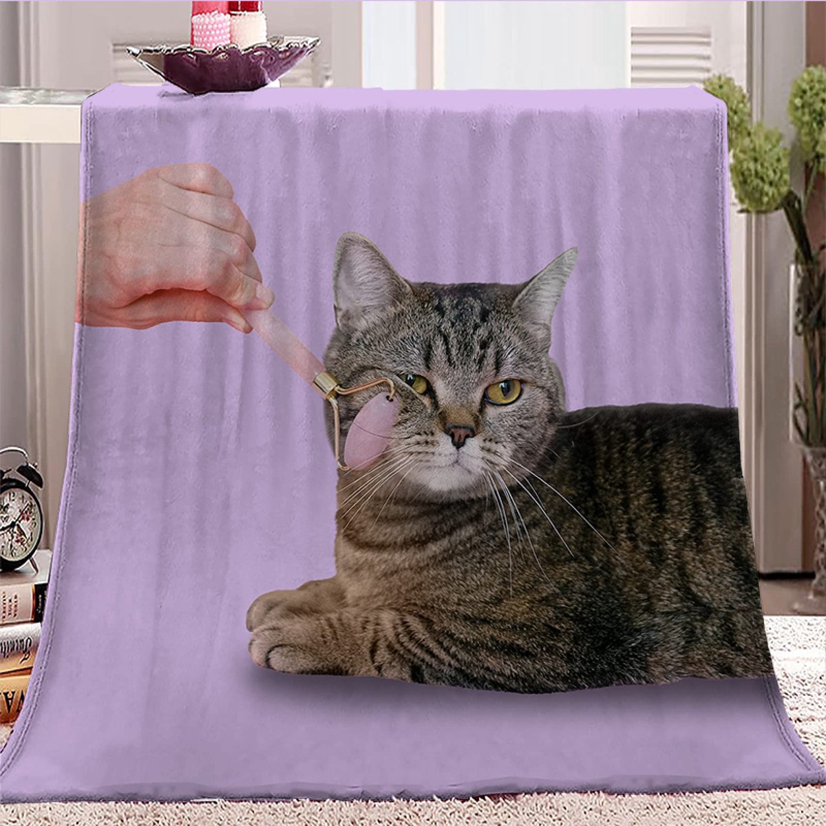 deken Queen Size - veelzijdige deken voor bed pluizige zachte grote plaid picknick deken zonsondergang 100% microfiber 220x240cm